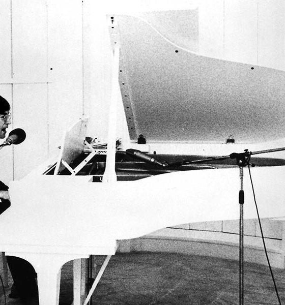 John Lennon, writer of Imagine, at the piano, photo by Peter Fordham COPYRIGHT Yoko Ono web optimised 1000