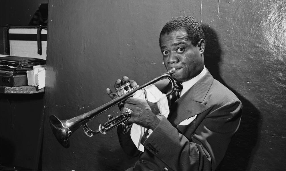 American Legendary Jazz Trumpeter LOUIS ARMSTRONG @ Music Hall 1954 Press  Photo