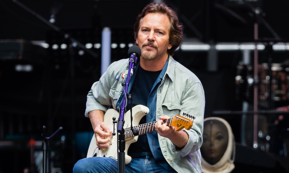 What was rock star Eddie Vedder doing at Principal Park on Saturday?  Picking up some Iowa Caucuses gear.