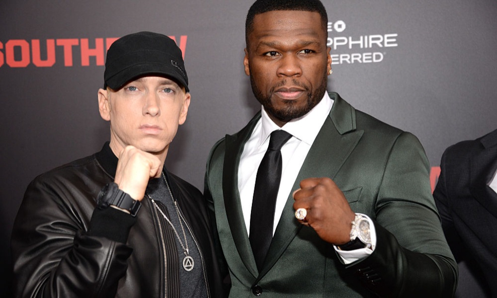 Eminem Rocks Bowl Haircut & Mustache On 50 Cent's New Show 'BMF