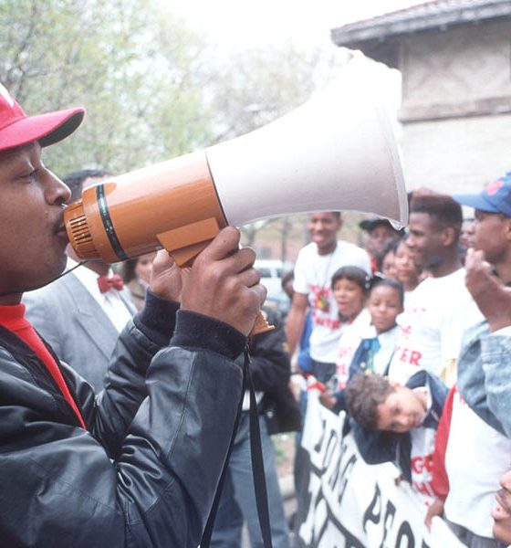 Chuck D of Public Enemy at the Fight The Power video shoot