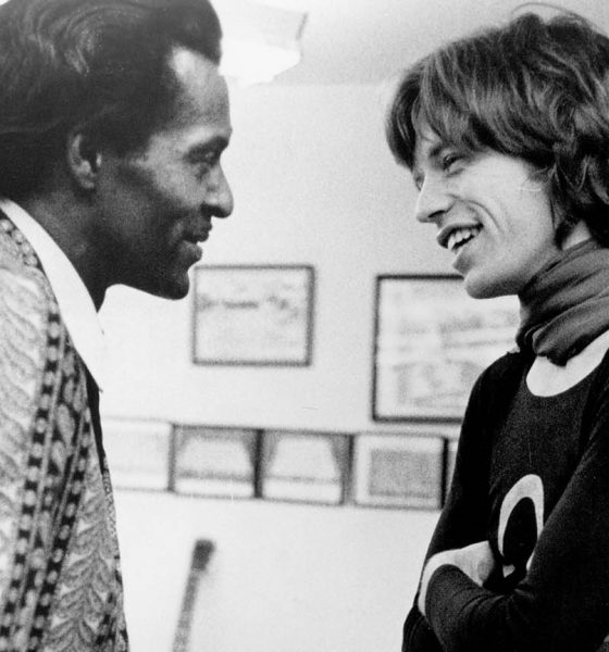 Mick Jagger of The Rolling Stones with rock and blues musician Chuck Berry